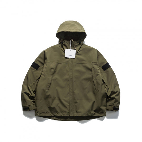 Unisex Oversize-Utility-Regenjacke mit Kapuze und verdecktem Reißverschluss Shop Nory