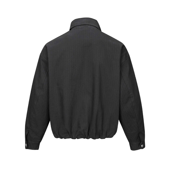 Herren Kurz geschnittener Canvas‑Blouson mit hohem Stehkragen und Druckknopfleiste Shop Nory