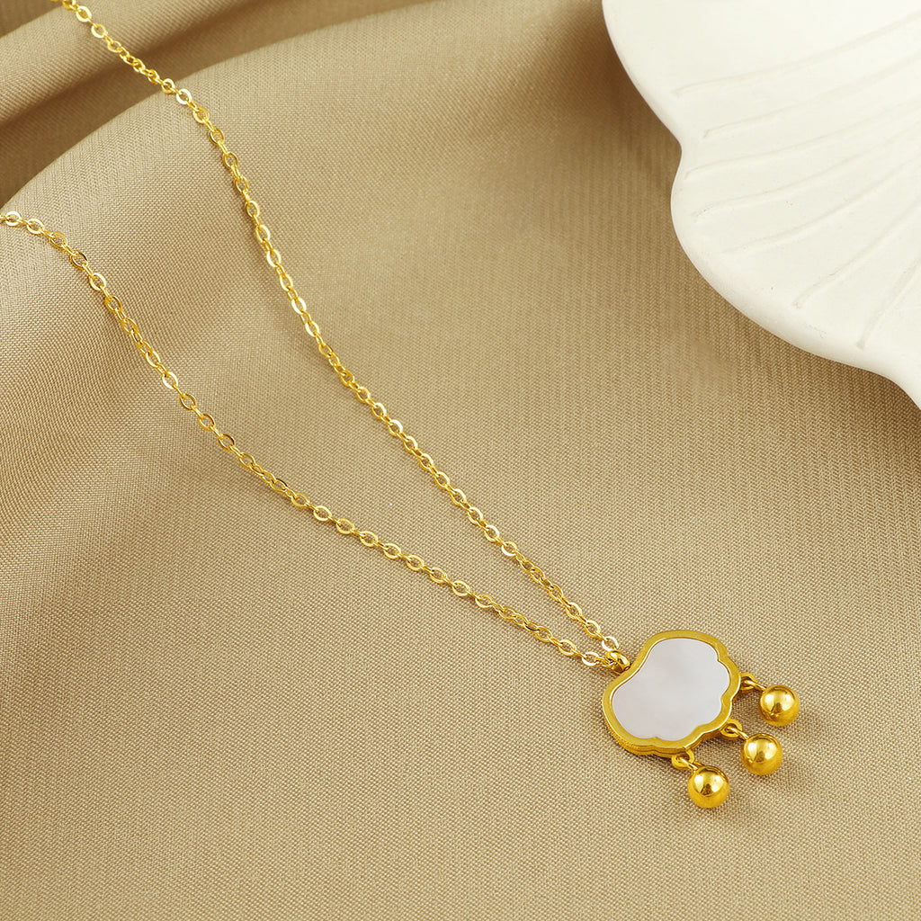 Damen Elegante Goldbeschichtete Lack Anhänger Kette Shop Nory