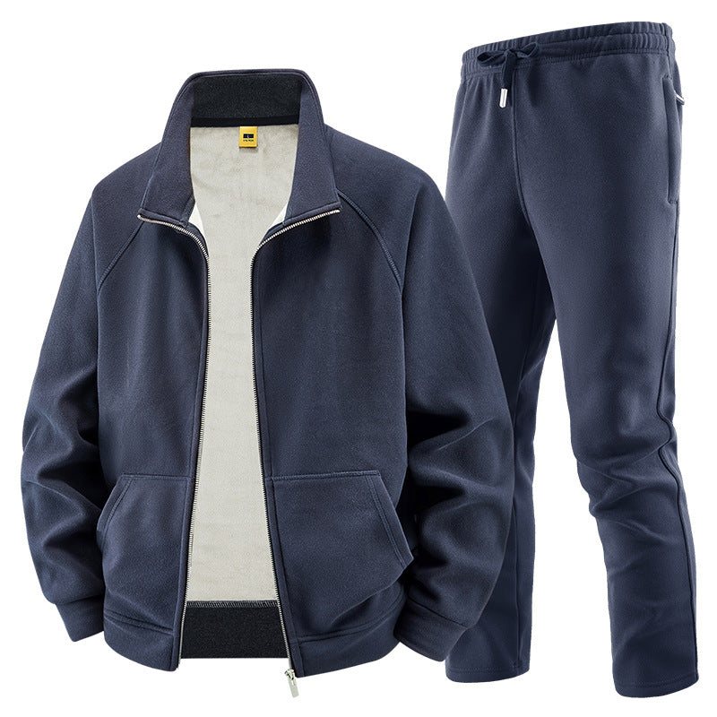 Herren Fleece-Trainingsset mit Stehkragen und Elastikbund Shop Nory