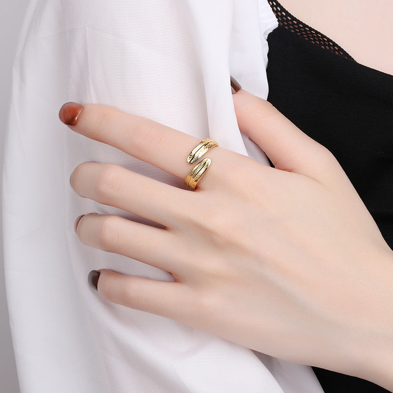 Damen Ring im eleganten Federdesign Shop Nory