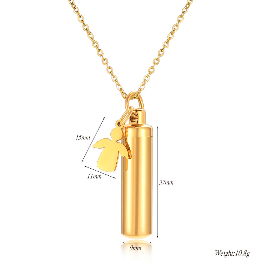 Damen Kette mit personalisierbarem Anhänger im Stil einer Kapsel Shop Nory