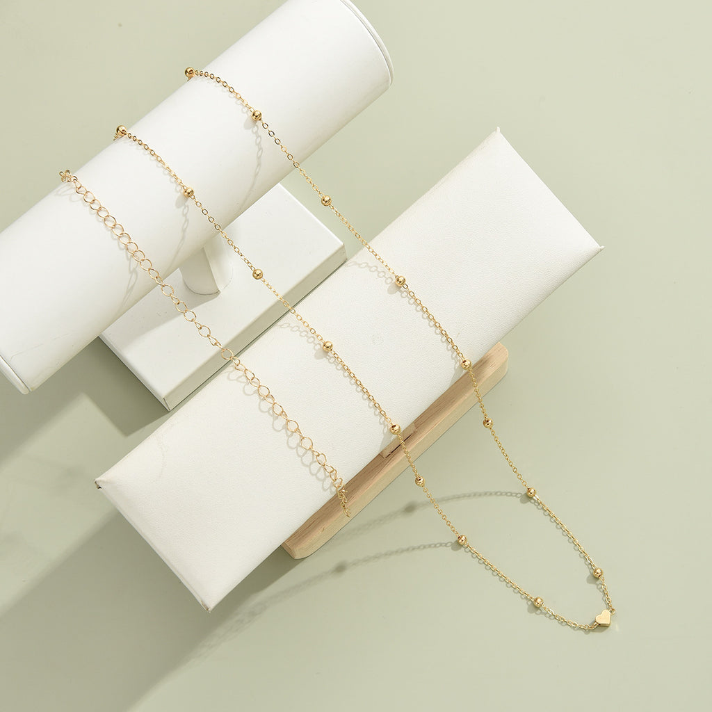 Damen Fußkette mit filigranem Herz-Design und funkelnden Akzenten Shop Nory