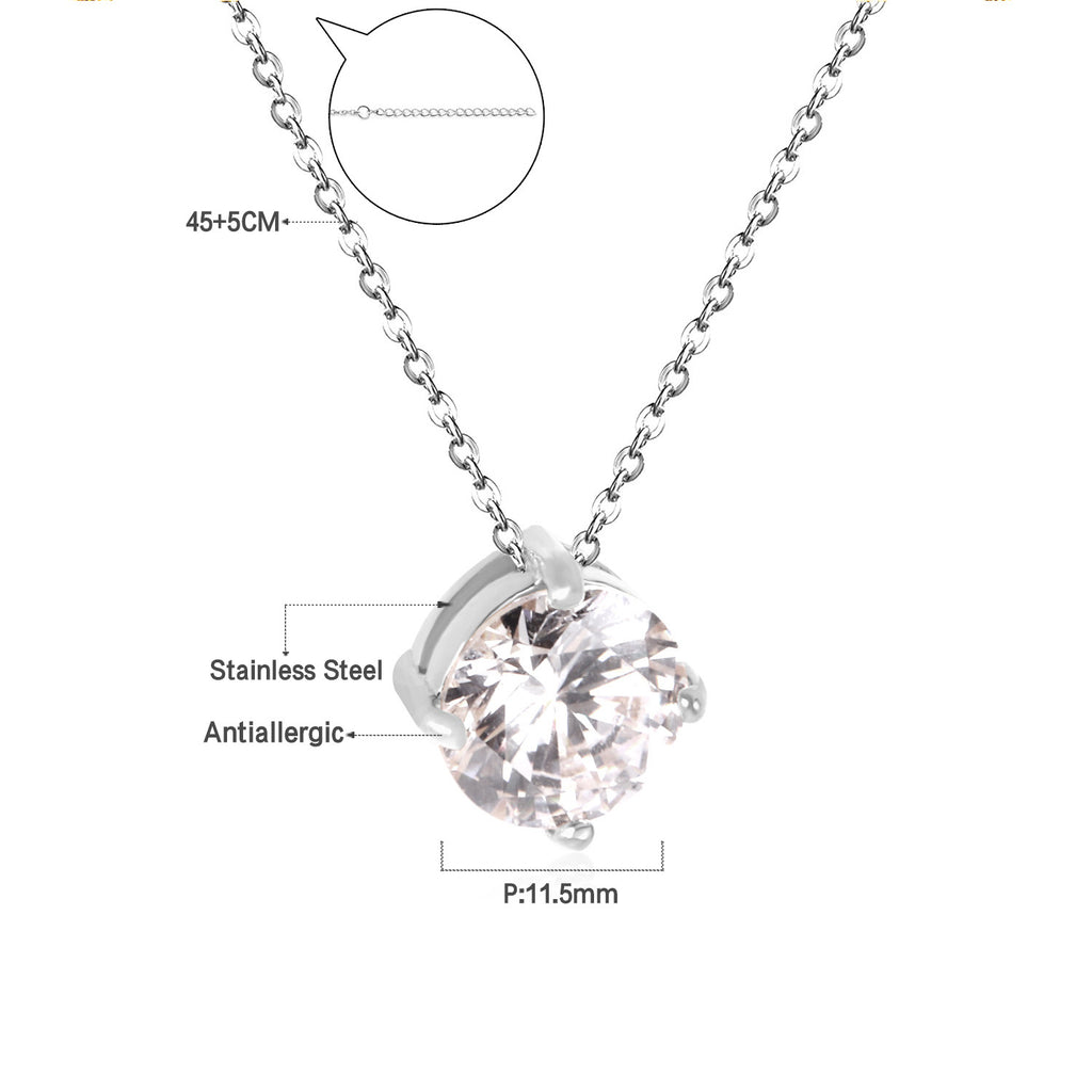 Damen Halskette mit herzförmigem Anhänger aus goldplattiertem Edelstahl und funkelndem Zirkonia Shop Nory