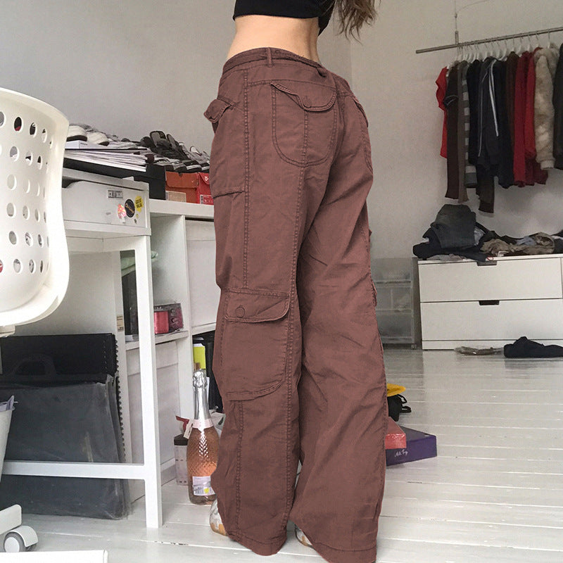 Damen Cargo-Hose mit seitlichen Taschen und verstellbarem Bund