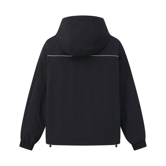 Unisex Leichtgewichtiger Boxy-Kapuzenblouson mit Zwei‑Wege‑Reißverschluss und Kordelzugsaum Shop Nory