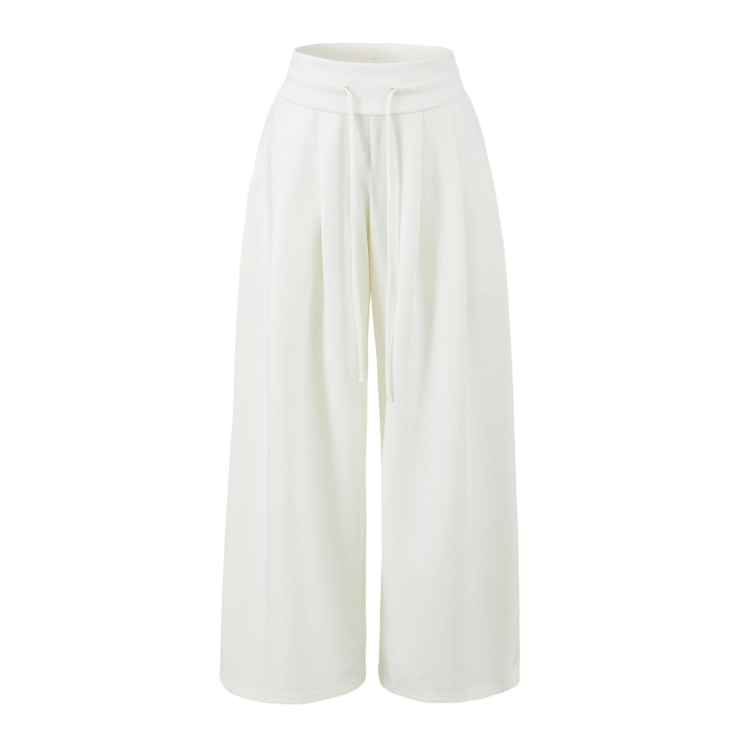 Damen Weite Culotte-Sweathose mit hohem Bund, Tunnelzug und Teilungsnähten Shop Nory
