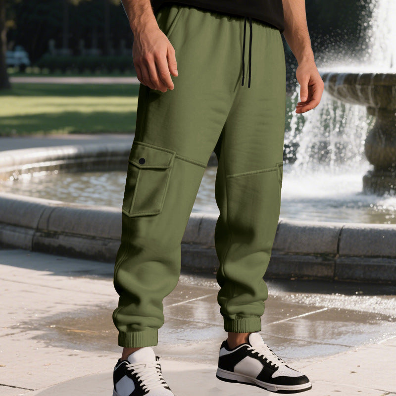 Herren Funktionale Cargo-Jogginghose mit Tunnelzug, Sicherheits-Flap-Taschen und elastischem Knöchelbündchen Shop Nory