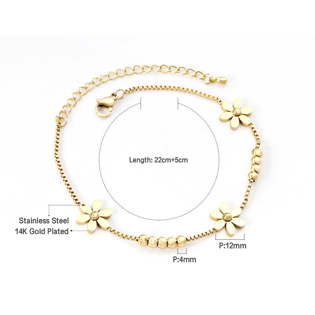 Damen Armband mit floralen Akzenten und eleganter Goldplattierung Shop Nory