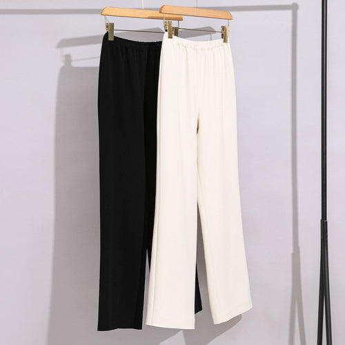 Damen High-Waist Hose mit elastischem Bund, weitem Bein und weich fließender Baumwollmischung Shop Nory