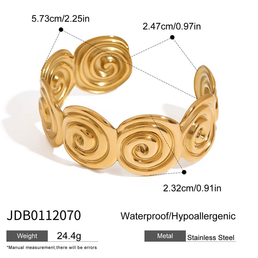 Damen Offenes Armband mit elegantem Muschel-Design aus hypoallergenem Edelstahl Shop Nory
