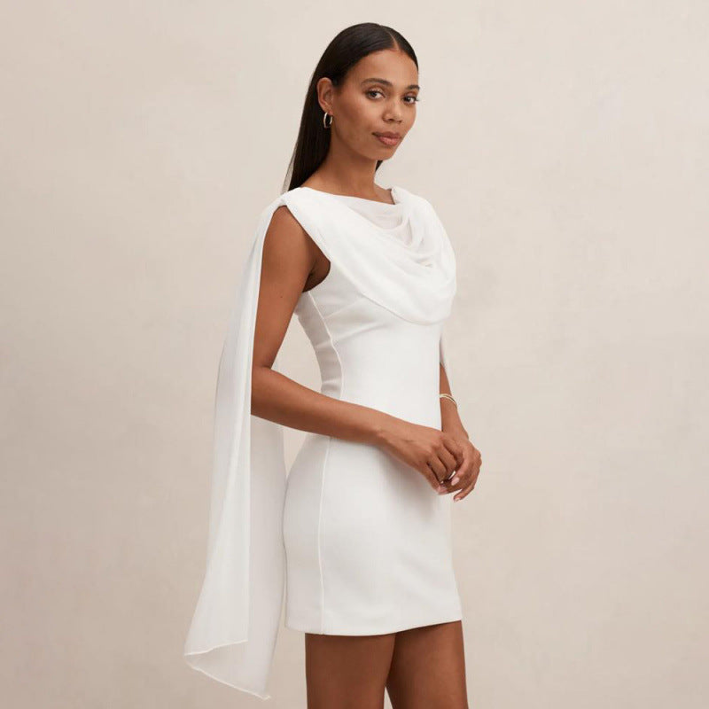 Damen Elegantes Cocktailkleid mit drapierter Schulterpartie und figurbetontem Schnitt