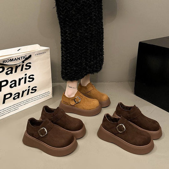 Damen modische Slipper mit bequemer Sohle und dekorativem Schnallenverschluss