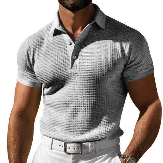 Herren nan Poloshirt mit Strukturstrick und schmalem Schnitt