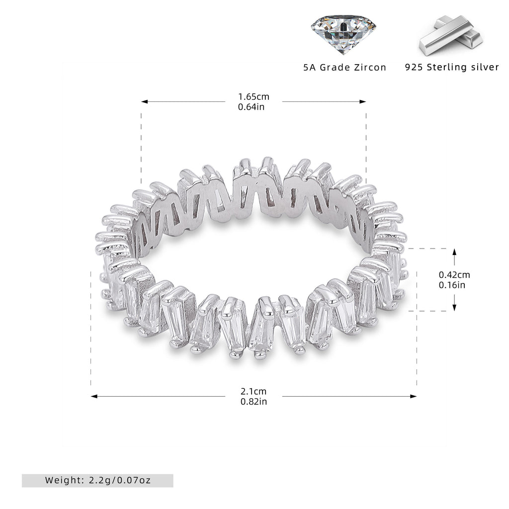Damen Ring mit funkelndem Zirkonbesatz und hochwertigem 925 Sterling Silber Shop Nory