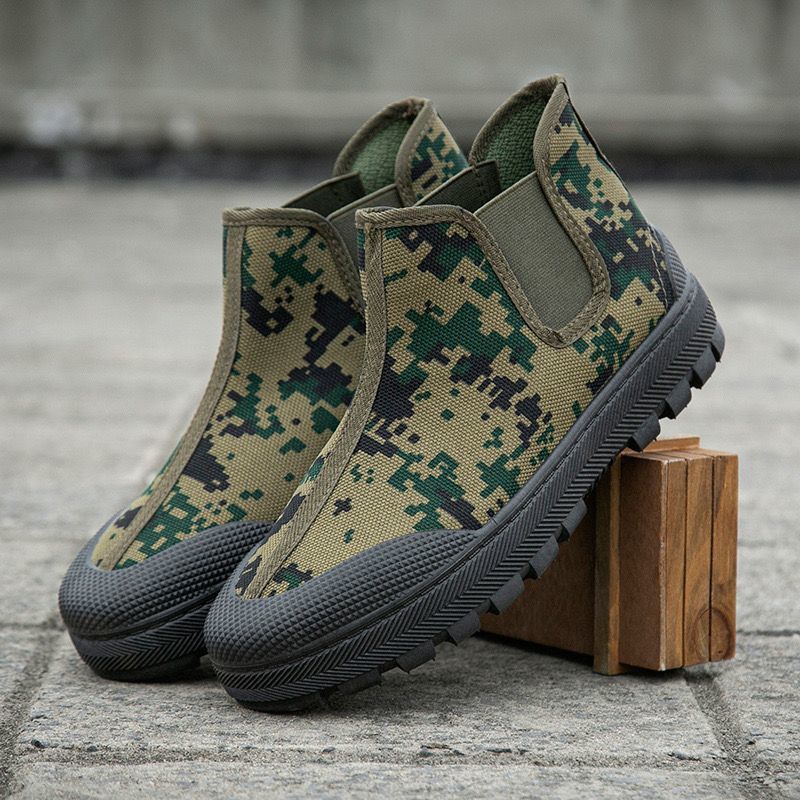 Damen robuste Gummistiefel mit rutschfester Sohle und camouflierte Oberfläche