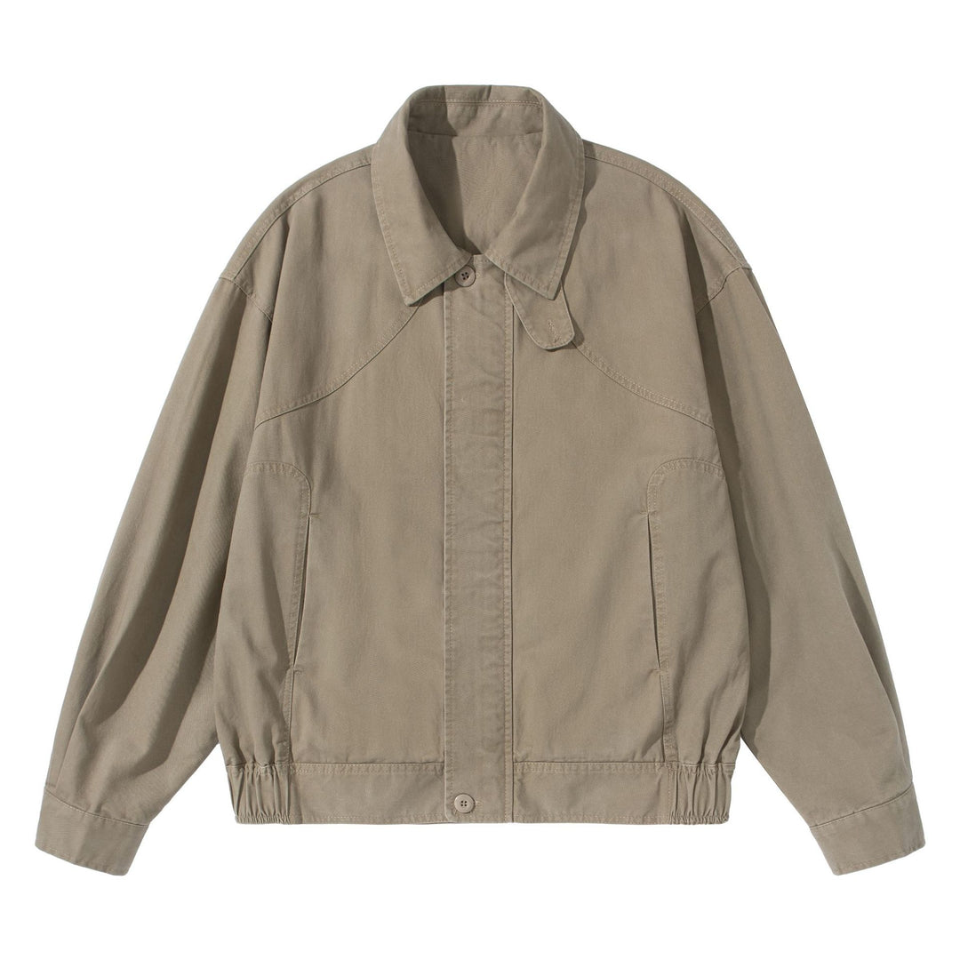 Unisex Kurz geschnittener Utility-Blouson mit Hemdkragen und elastischem Saum Shop Nory