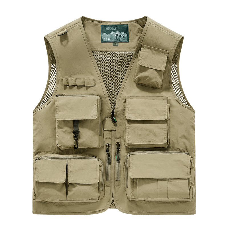 Herren Outdoor-Utility-Anglerweste mit atmungsaktivem Meshrücken und multifunktionalen Taschen Shop Nory