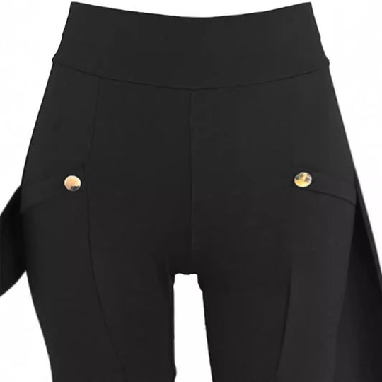 Damen High‑Waist Cargo‑Leggings mit Druckknopf‑Detail und schlankem Bein Shop Nory