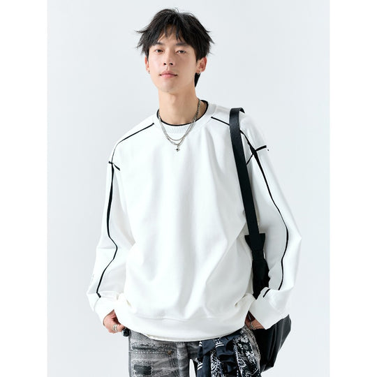 Herren Oversize Sweatshirt mit Kontrastnaht und Rundhalsausschnitt Shop Nory