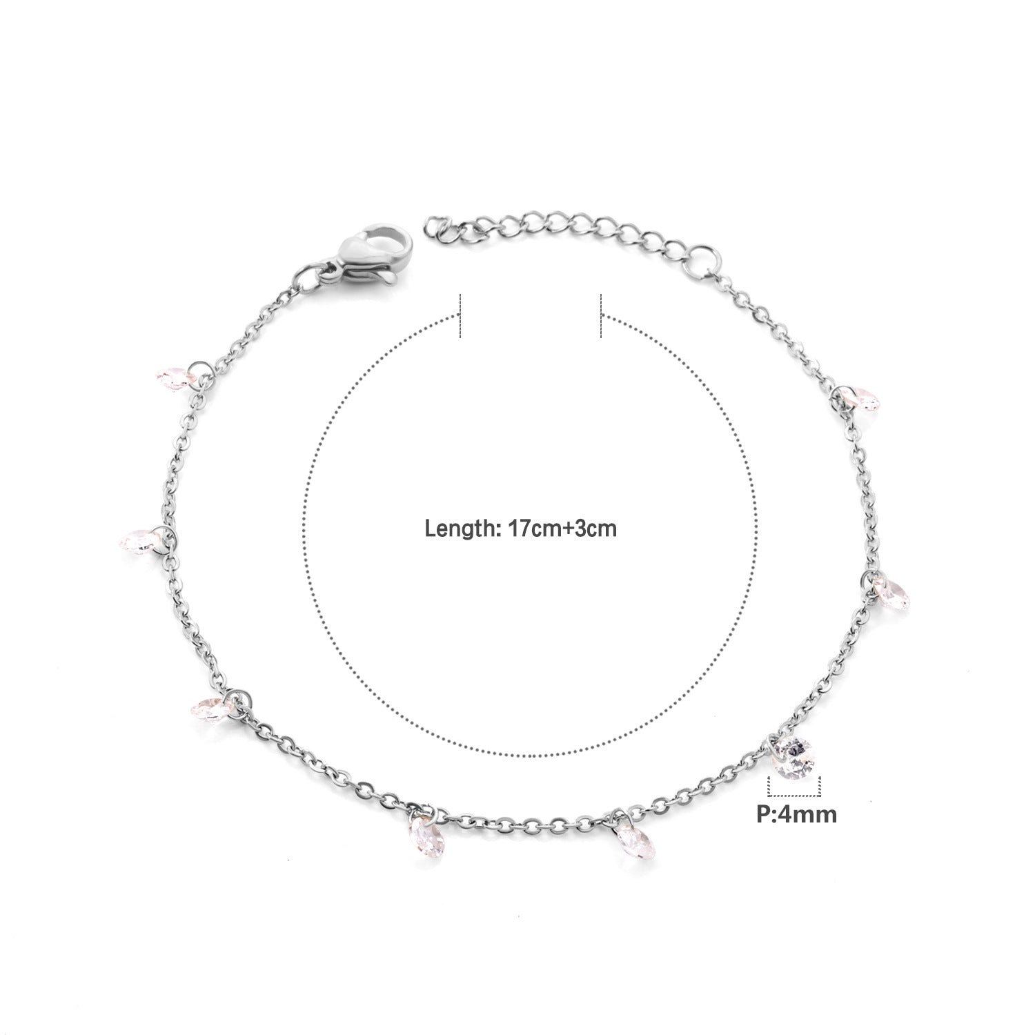 Damen Armband mit farbenfrohen Perlen und hochwertiger Edelstahl-Kette Shop Nory