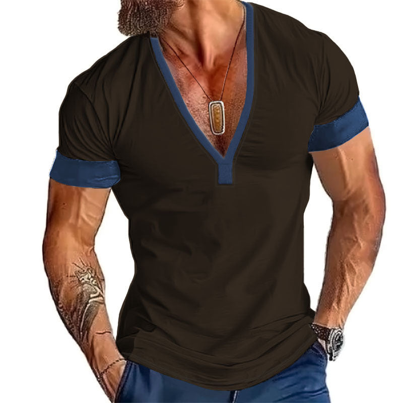 Herren modernes V-Ausschnitt T-Shirt