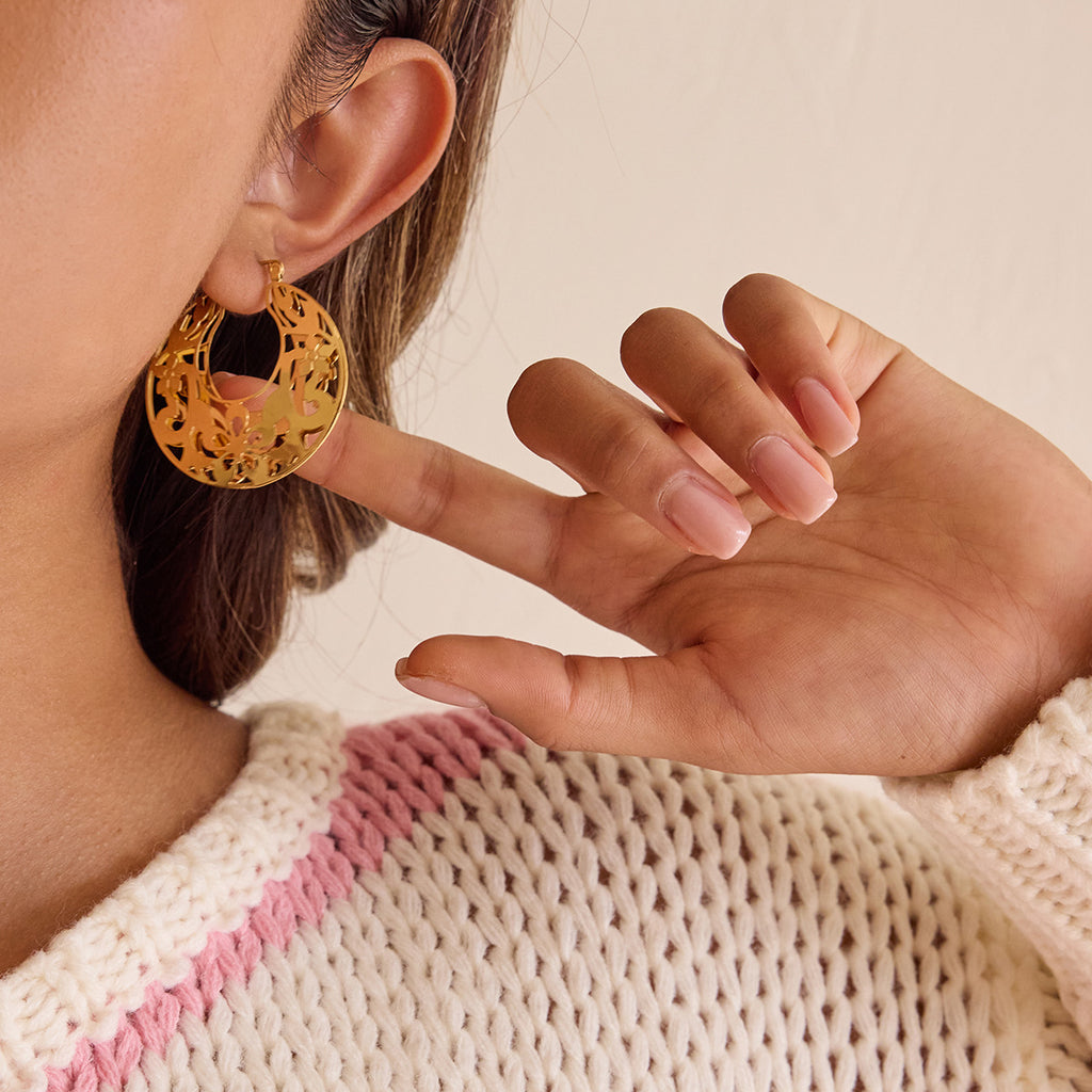 Damen Ohrhänger mit floralem Design aus hochwertigem Edelstahl Shop Nory