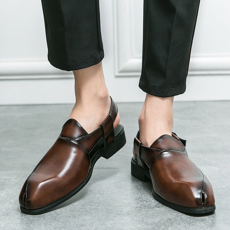 Damen elegante Leder-Mokassins mit verstellbarem Riemen
