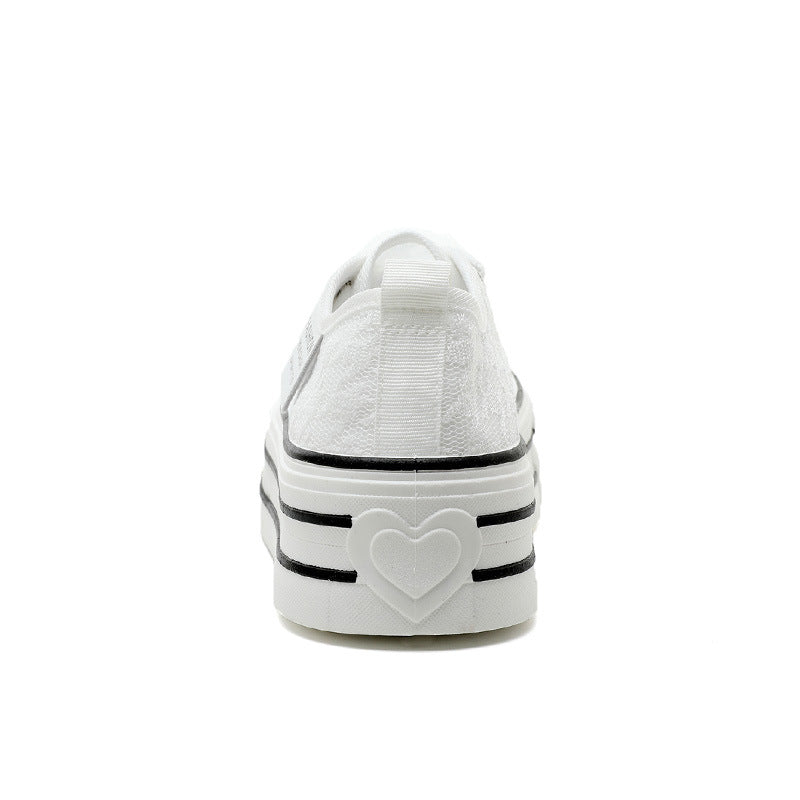 Damen Plateau-Sneaker mit modischem Textil-Obermaterial und rutschfester Sohle