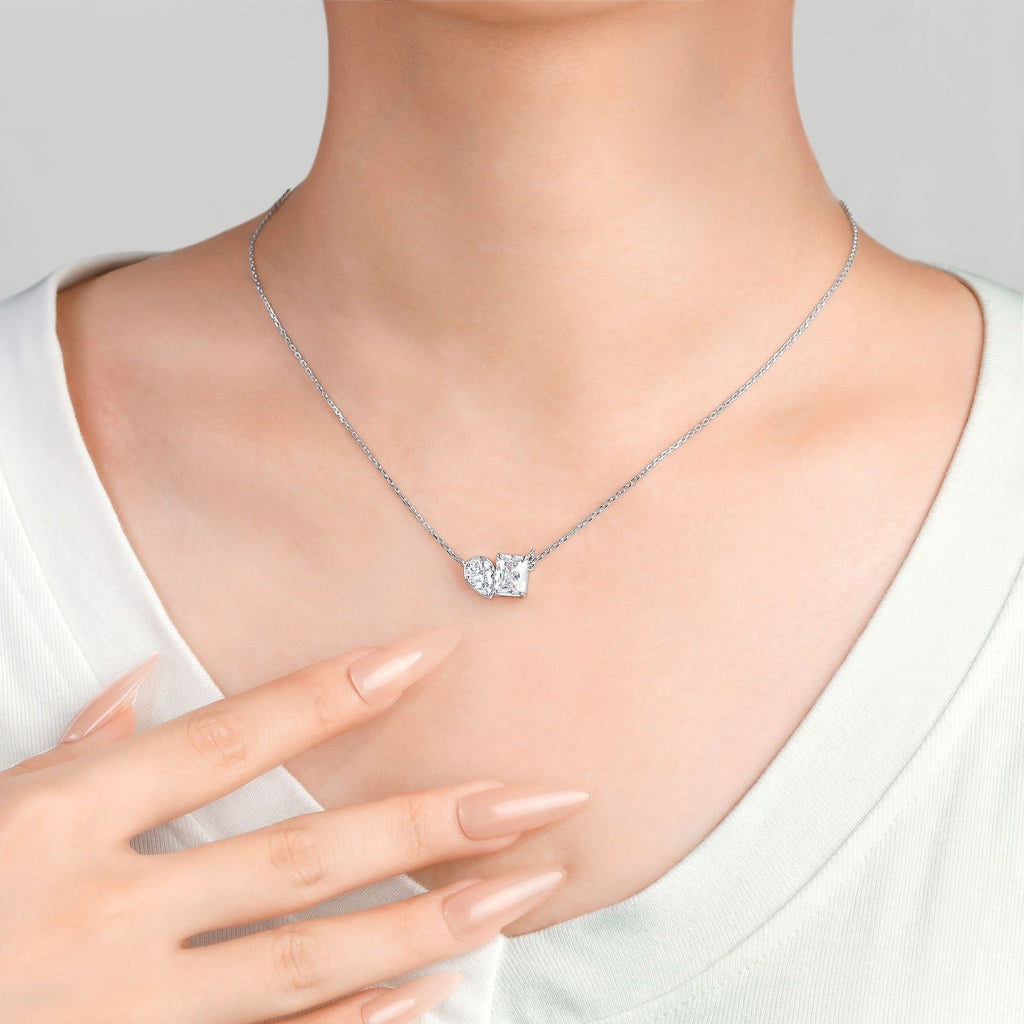 Damen-Halskette mit elegantem Anhänger und funkelnden Zirkonia-Shop Nory
