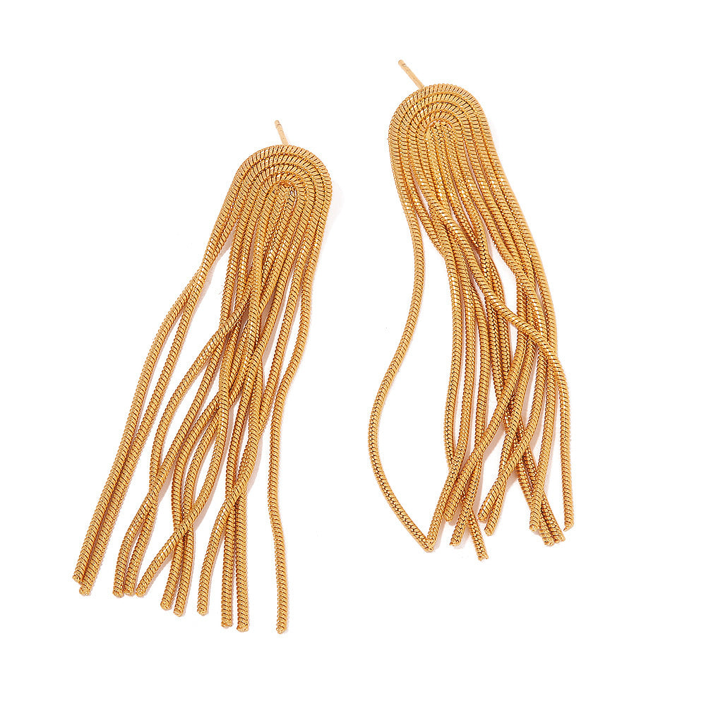 Damen Halskette mit goldenem Anhänger und auffälligen Fransen Shop Nory