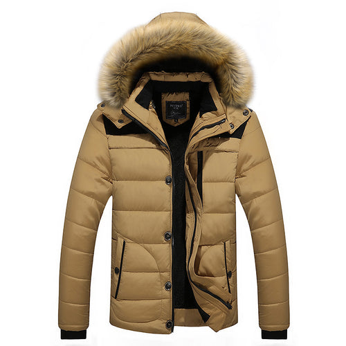 Herren isolierter Steppparka mit abnehmbarer Kapuzenblende und winddichter Front Shop Nory