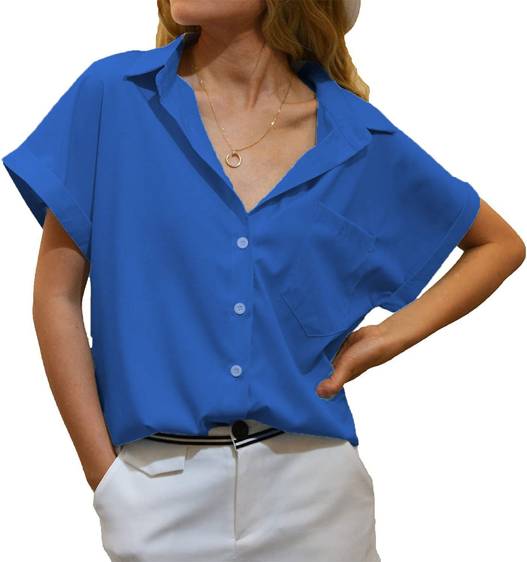 Damen elegant geschnittene Kurzarmbluse