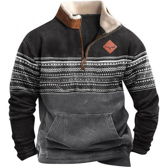 Herren Wärmender Fleece-Pullover mit Stehkragen Shop Nory
