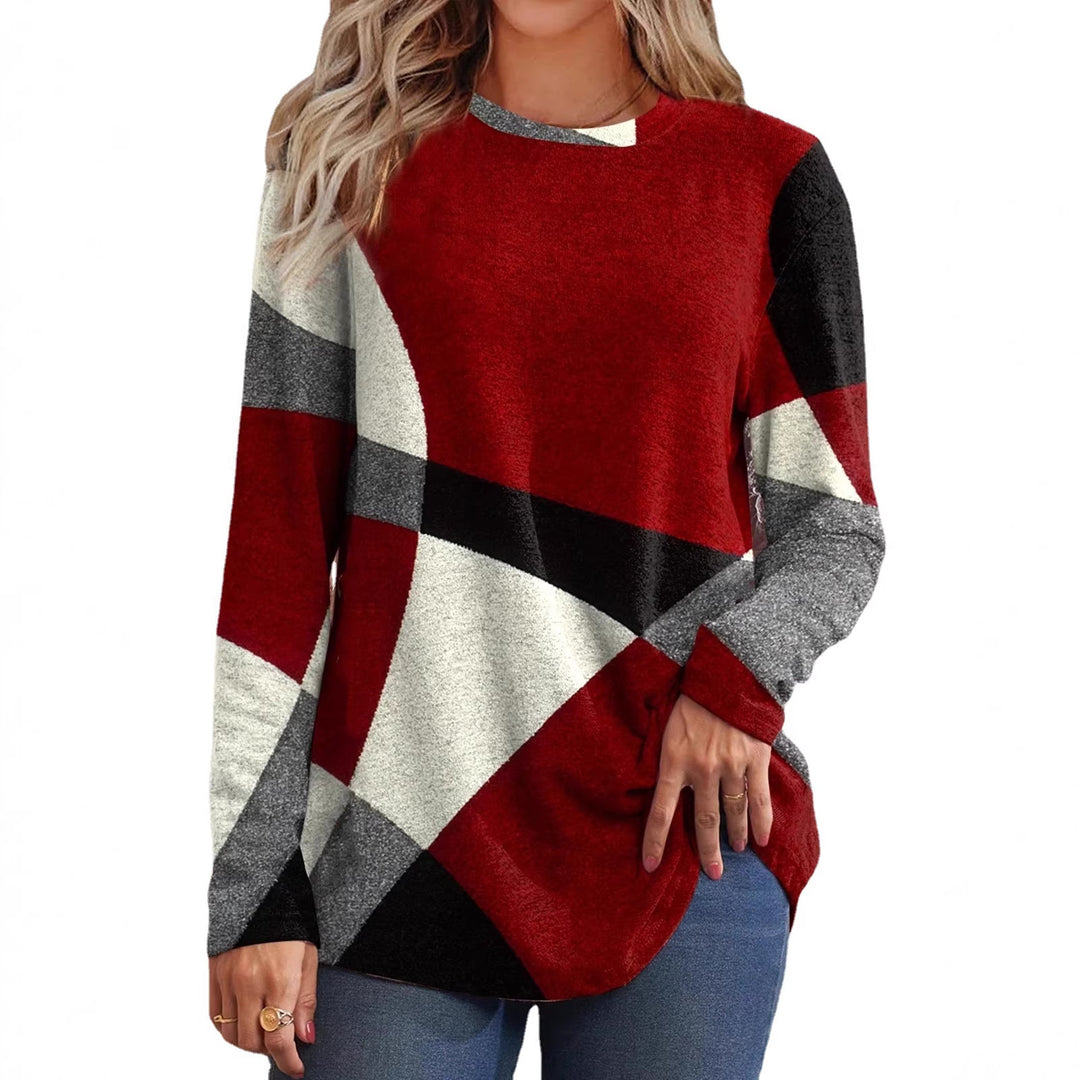 Damen Geometrischer Übergroßer Strickpullover mit Knopfdetails an der Seite Shop Nory