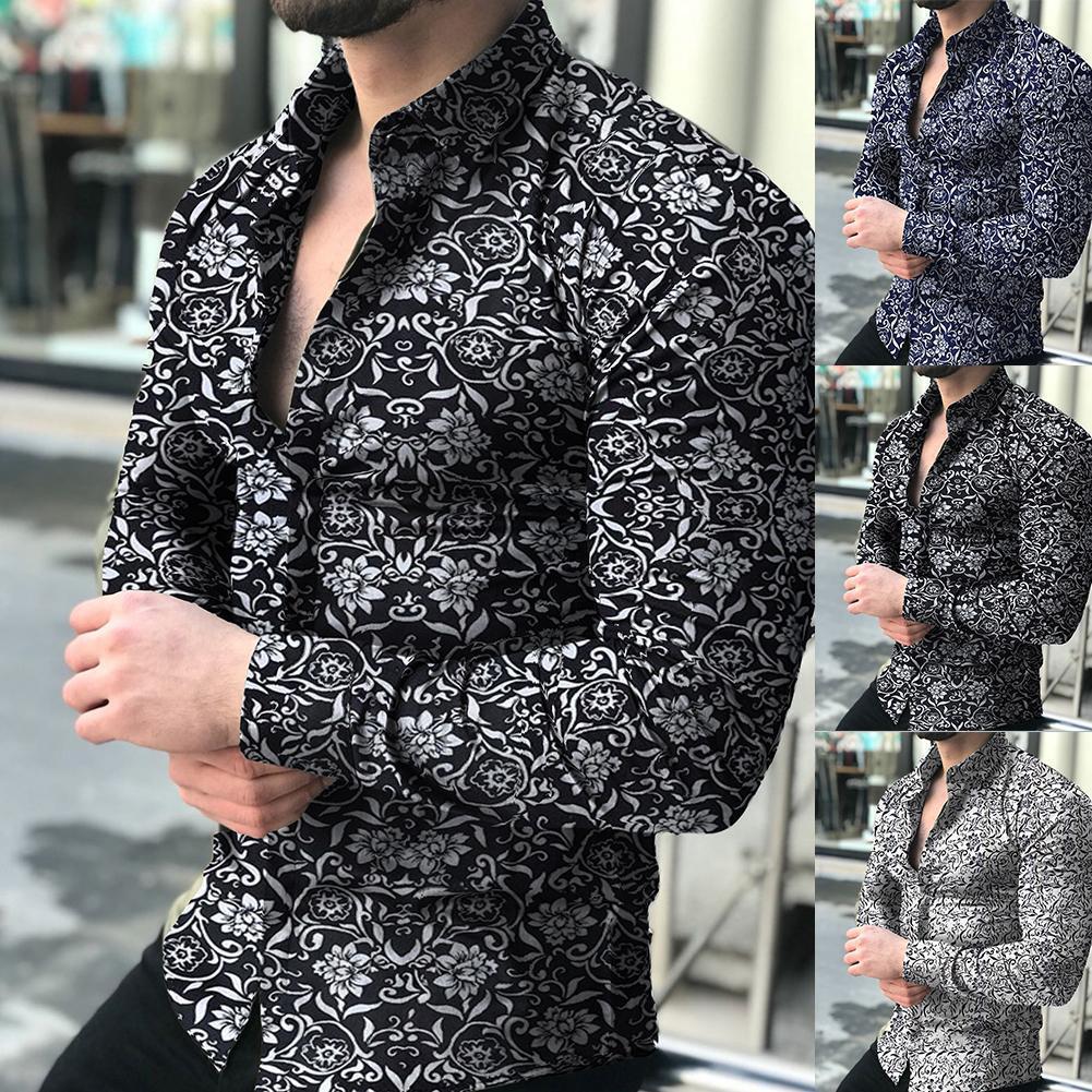 Herren figurbetontes Langarmhemd mit feinem Ornamentmuster und stretch Baumwollmischung Shop Nory