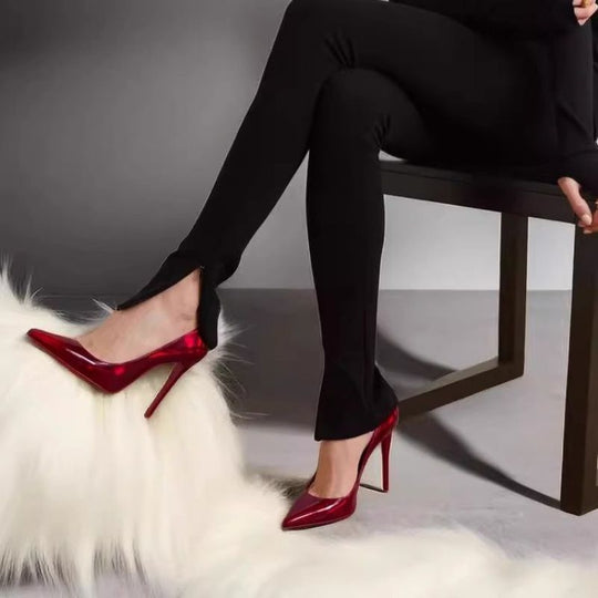 Damen Elegante spitz zulaufende Lackpumps mit schlankem Stiletto-Absatz Shop Nory