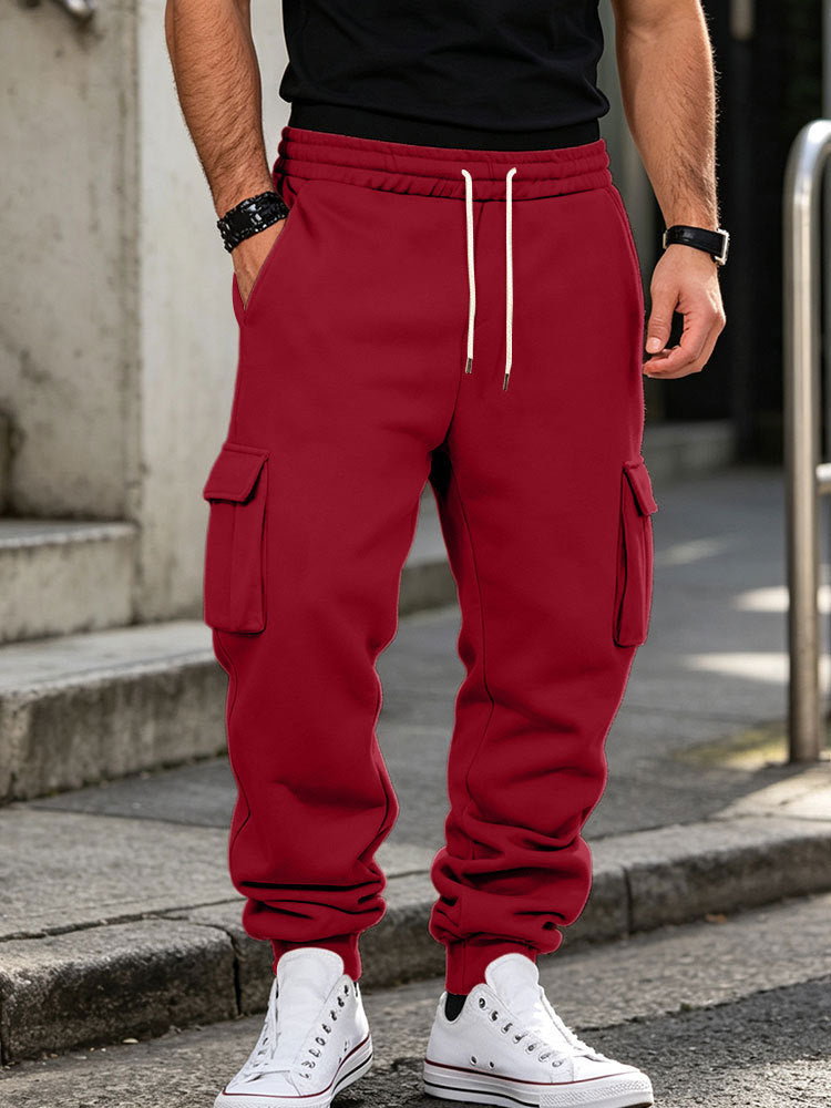 Herren Cargo-Jogginghose aus Baumwollfleece mit elastischem Bund und Beinbündchen Shop Nory