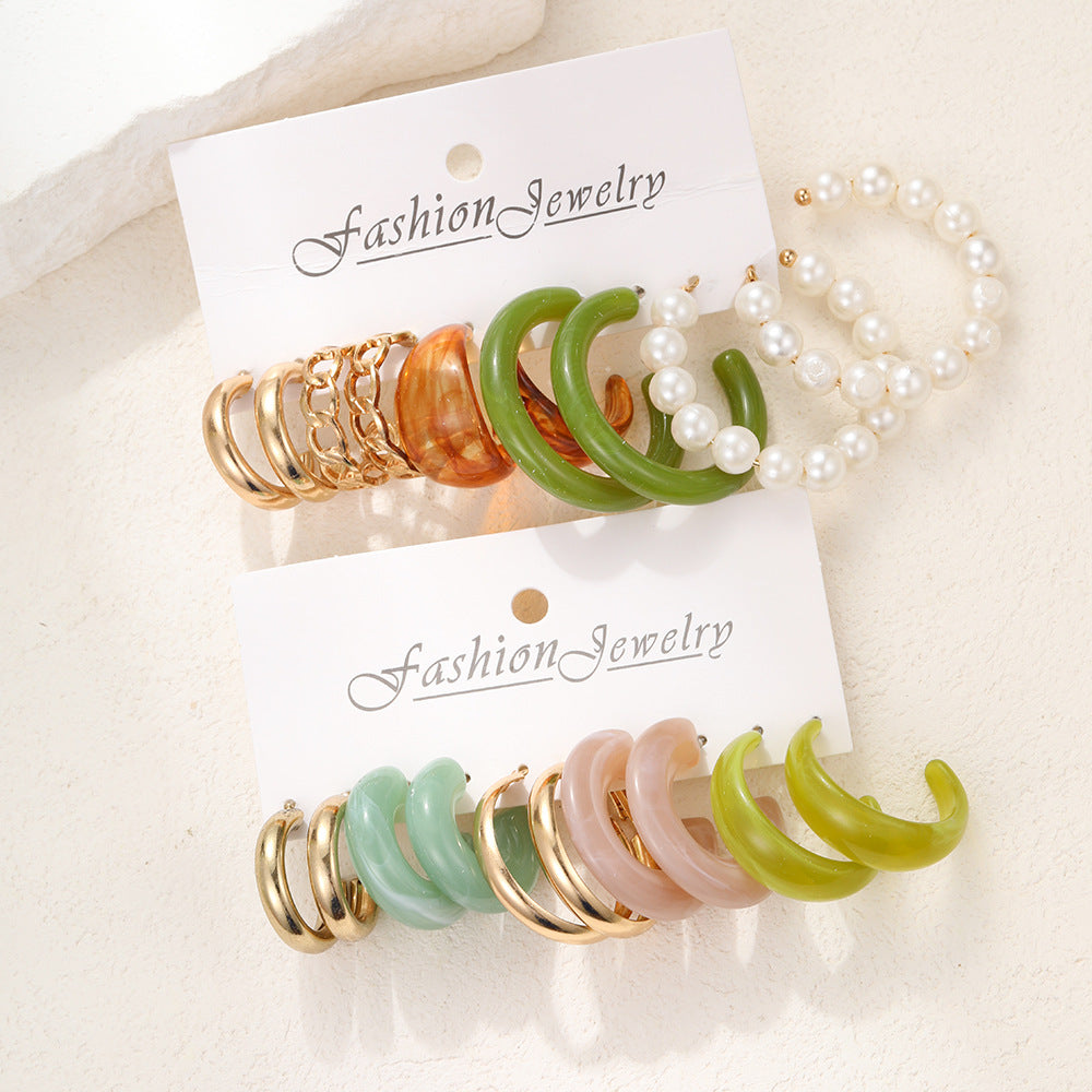 Damen Ohrringe-Set mit modernem, buntem Design und eleganten Akzenten Shop Nory