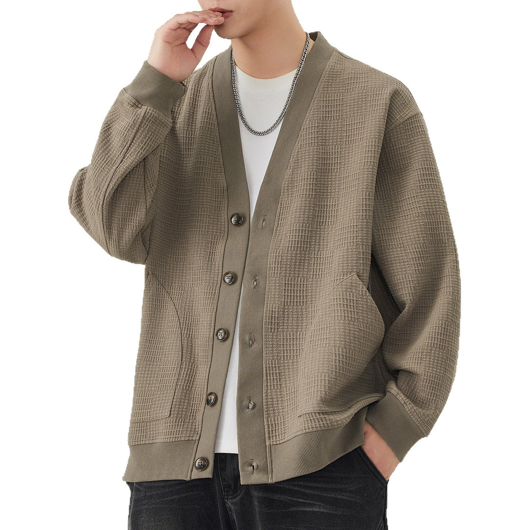 Herren Strukturstrick-Cardigan mit V-Ausschnitt und aufgesetzten Taschen Shop Nory