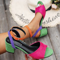 Damen Elegante Sandalen mit verstellbarem Riemen und blockiertem Absatz