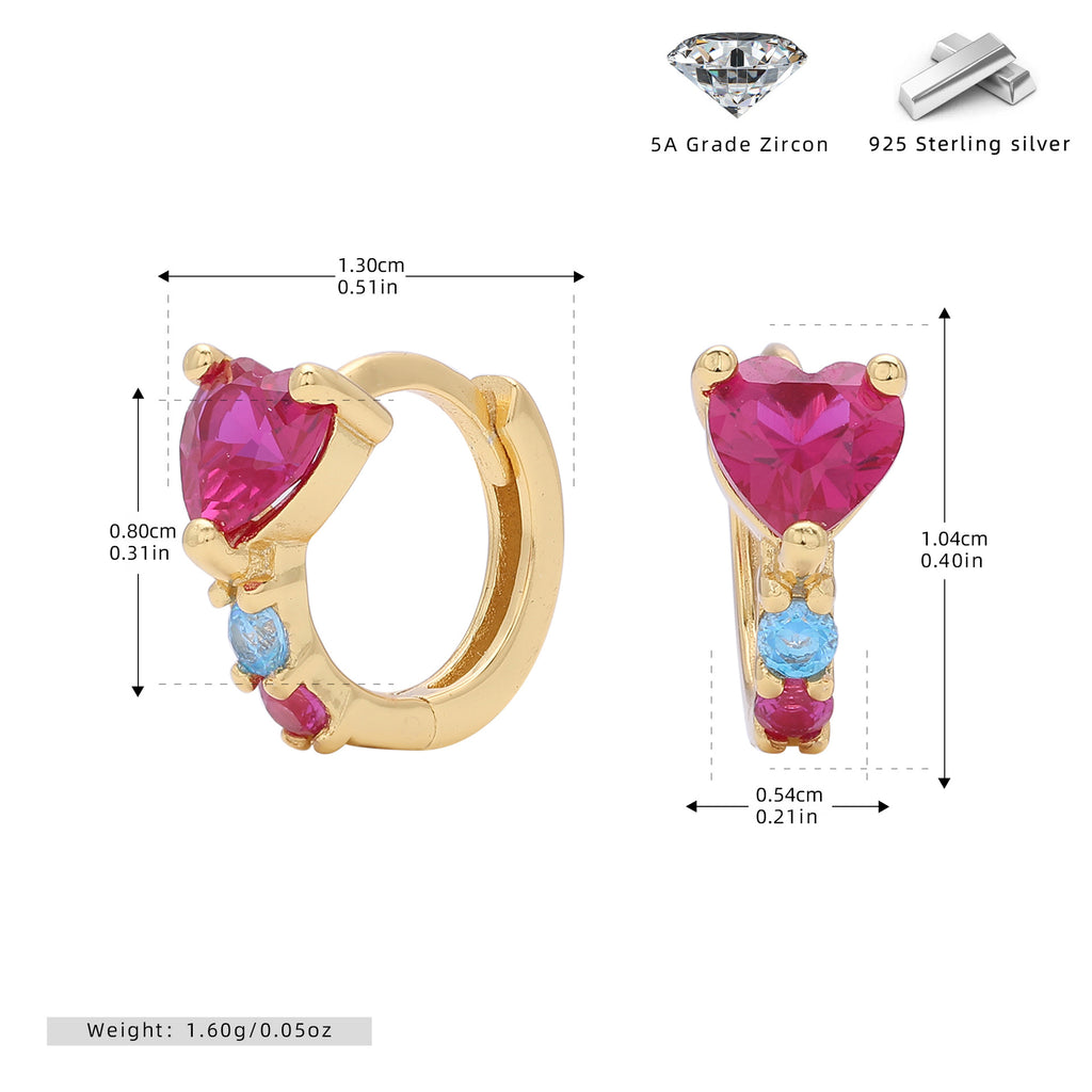 Damen Ohrhänger mit herzförmigem Zirkon und edler Verzierungen aus 925 Sterling Silber Shop Nory