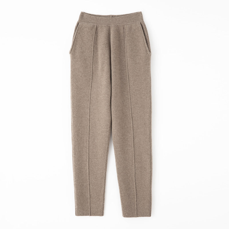 Damen Strickhose mit schmaler Beinform, elastischem Bund und Bügelfalte Shop Nory