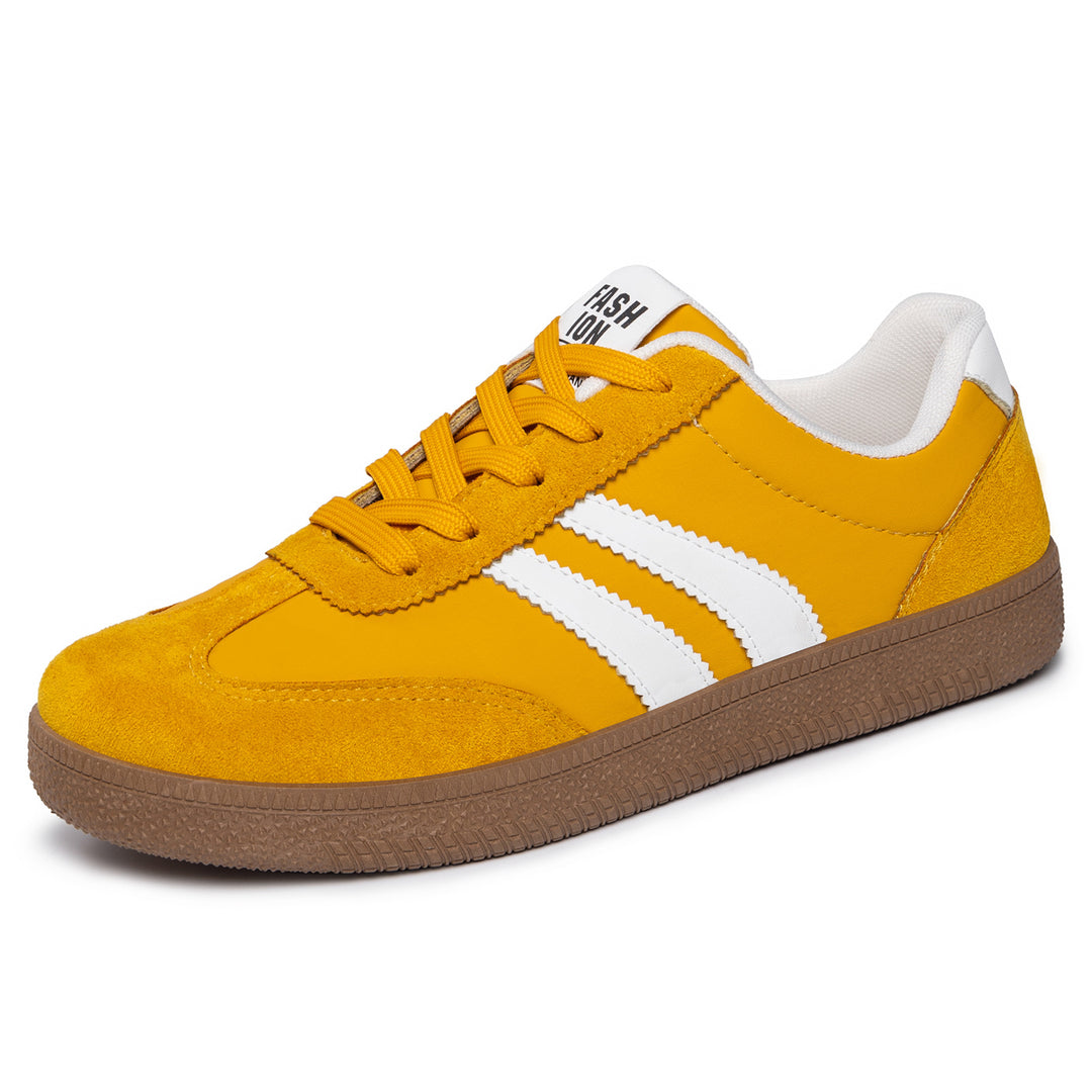 Herren nan retro Sneaker mit Velours- und Textilobermaterial, klassischer Drei-Streifen-Optik und profilierter Gumminsohle Shop Nory