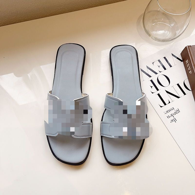 Damen Flache Lederoptik-Pantoletten mit gepolstertem Fußbett und Cut-Out Zierriemen Shop Nory
