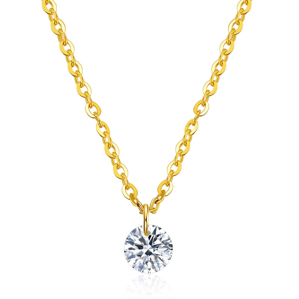 Damen Halskette mit funkelndem Kristallanhänger und eleganter Gliederkette Shop Nory