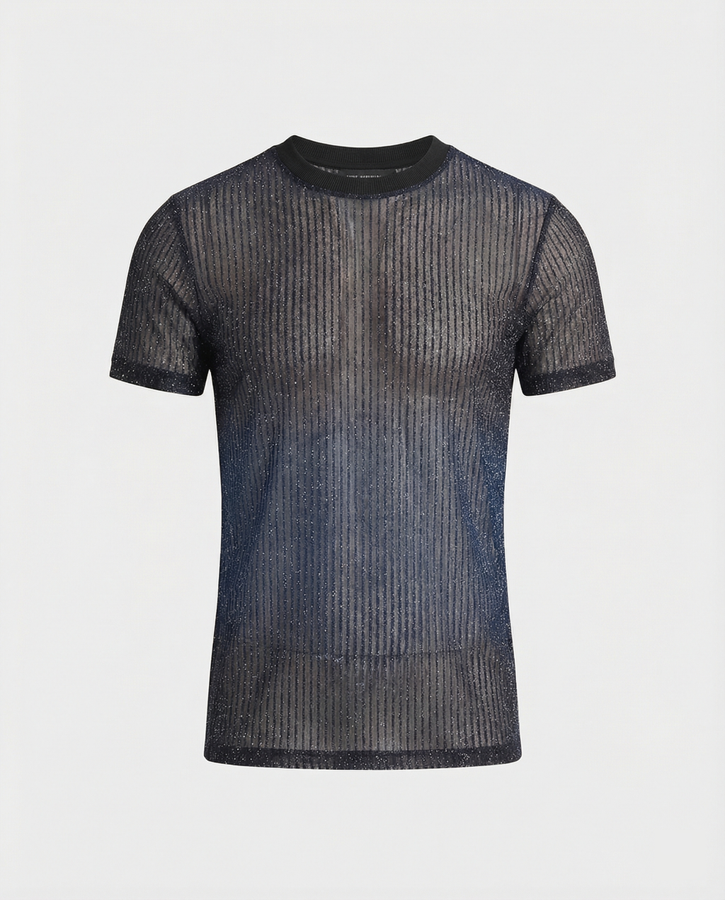 Herren Hochwertiges Mesh-T-Shirt mit glitzerndem Effekt