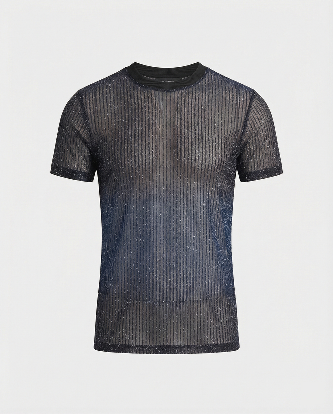 Herren Hochwertiges Mesh-T-Shirt mit glitzerndem Effekt