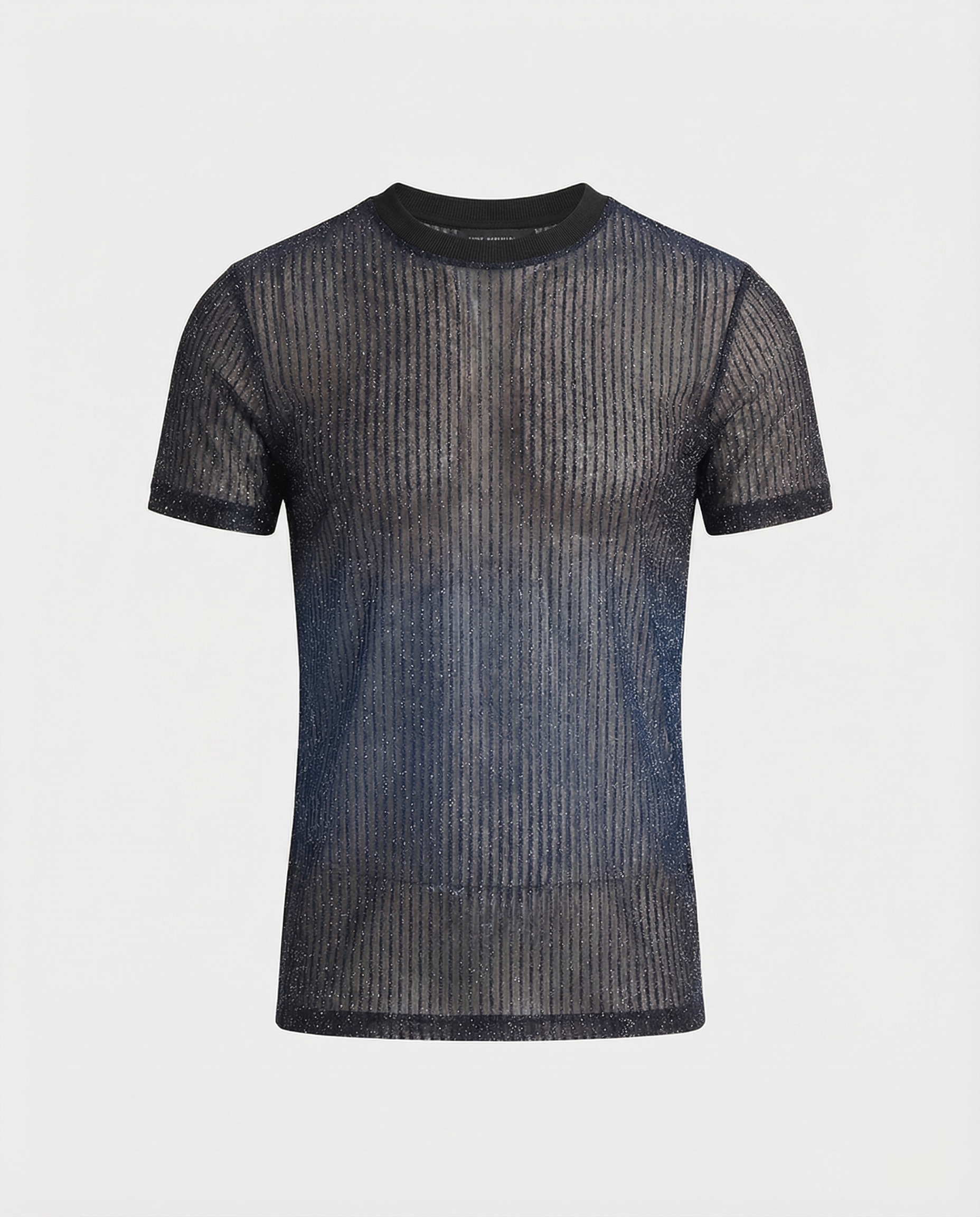 Herren Hochwertiges Mesh-T-Shirt mit glitzerndem Effekt