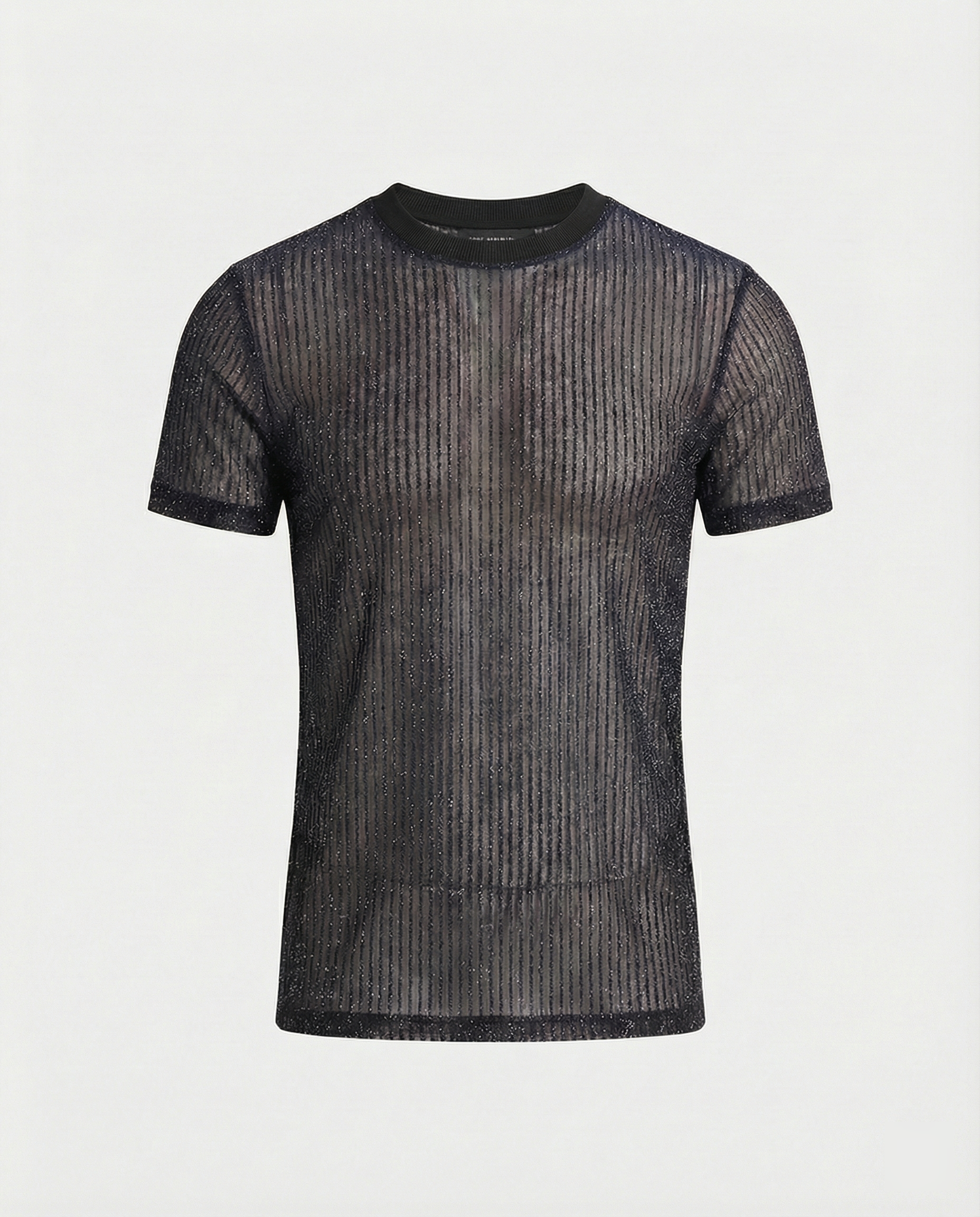 Herren Hochwertiges Mesh-T-Shirt mit glitzerndem Effekt